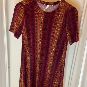 Patterned Red and Orange Dress